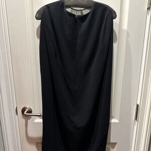 Max Mara Black Cape Sleeve Shift Dress – Elegant Minimalist Dress – Size 6